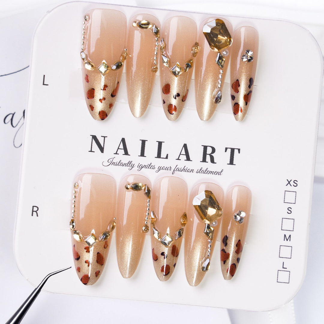 Artistic Press-On Nail Set with Cute Character Designs Bowlift