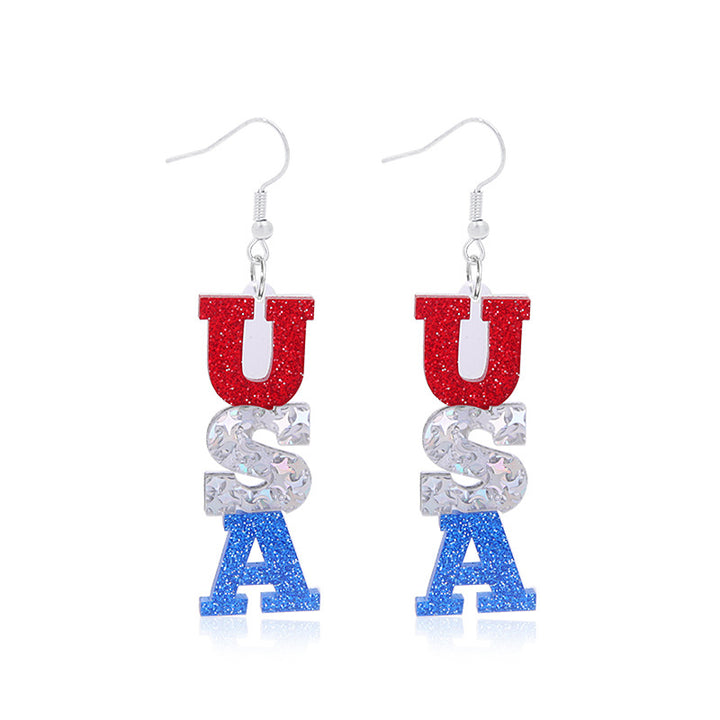 Women's long multi-layer star drop earrings with crystal embellishments and rhodium-plated alloy Bowlift