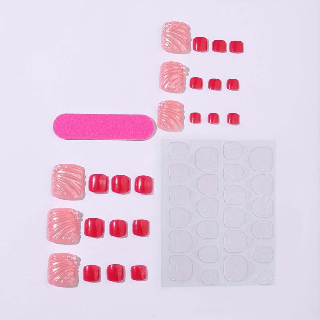 Nail art set with elegant shell designs and glitter accents Bowlift