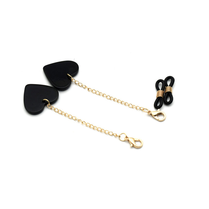 Heart-Shaped Dangle Earrings with Gold Chain Bowlift