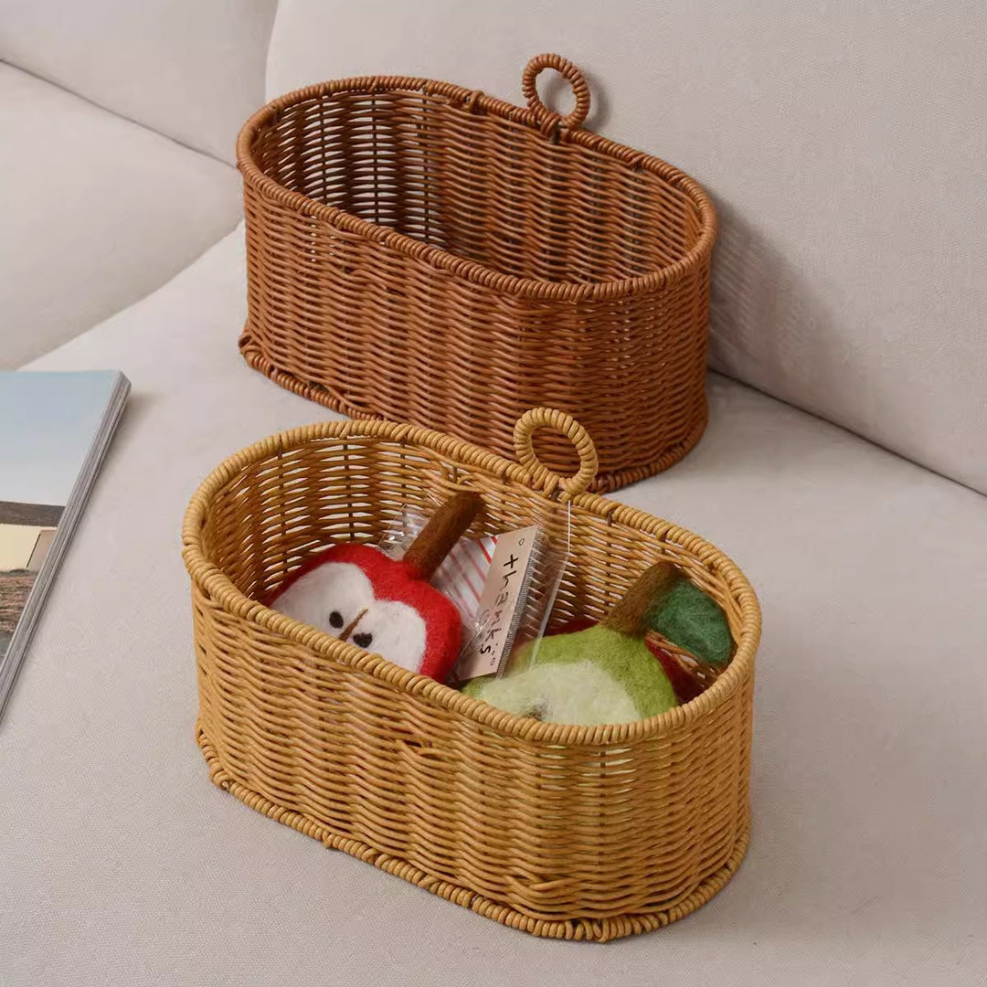Handwoven willow basket with animal motif Bowlift