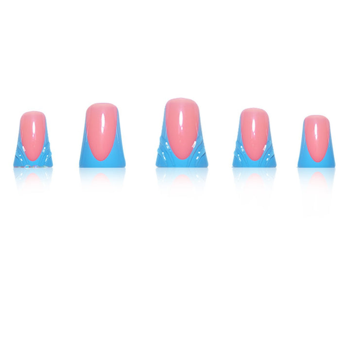 Decorative Press-On Nail Art Extensions with Rhinestone Accents Bowlift
