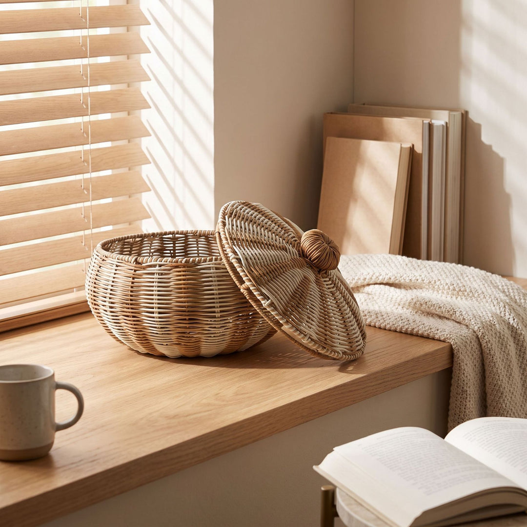 Stylish basket with lid Bowlift