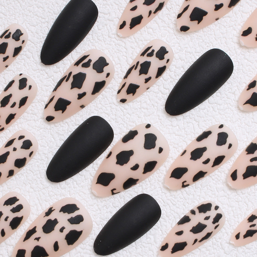 Artistic Stiletto Press-On Nails with Leopard Design Bowlift