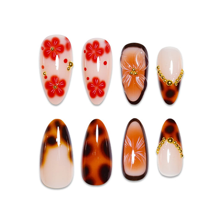 Artistic Floral Nail Art Extensions Bowlift