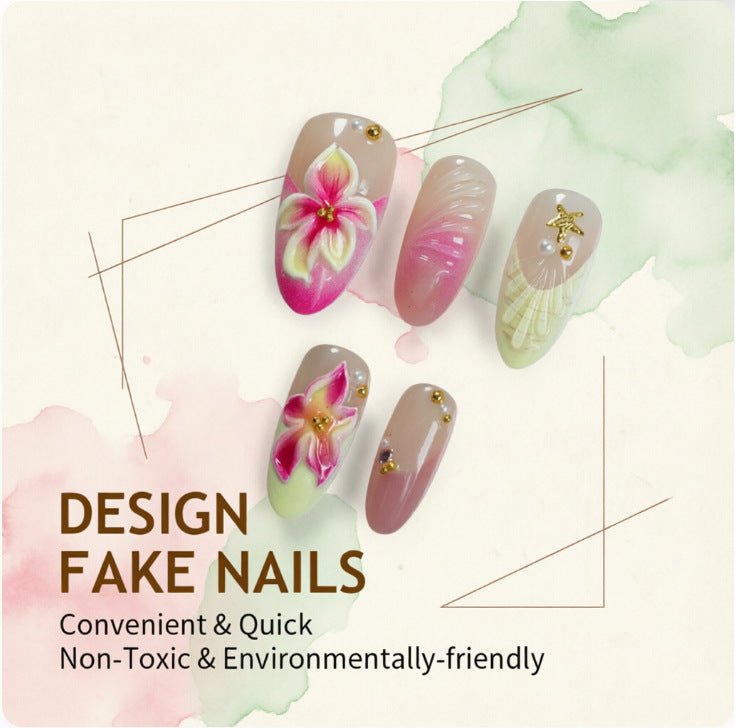 Artificial nails with floral 3D motifs Bowlift