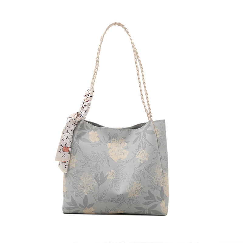 Floral Patterned Shoulder Tote Bag Bowlift