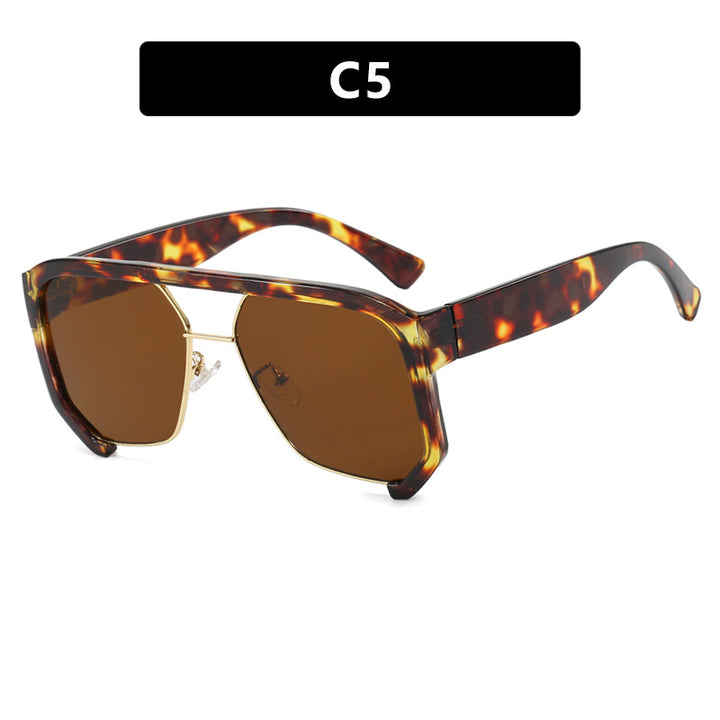 Ladies fashionable oversized sunglasses with elegant, faceted frame construction Bowlift