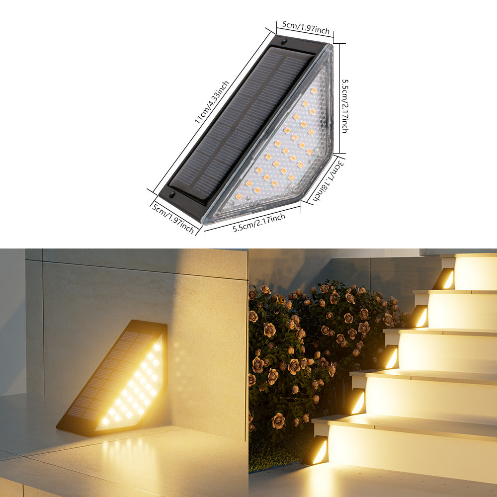 Triangular Solar Powered LED Corner Step Light Bowlift