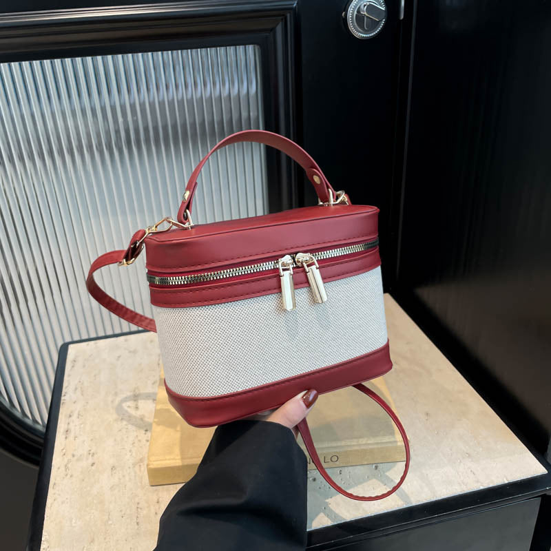 WoChic Leather and Fabric Crossbody Bag Bowlift