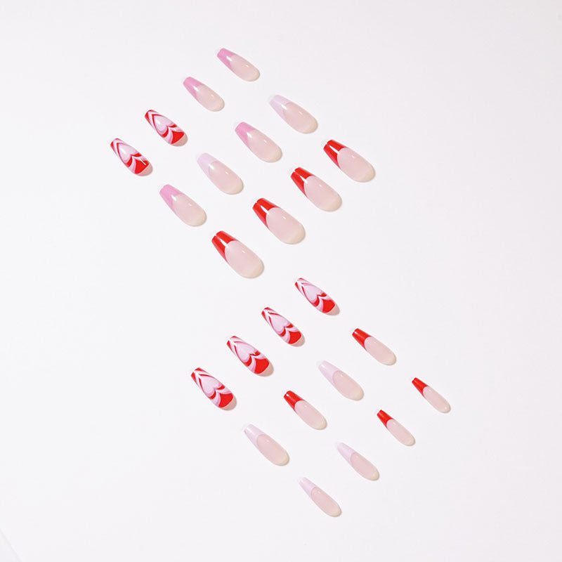 Artistic acrylic nails with heart design Bowlift