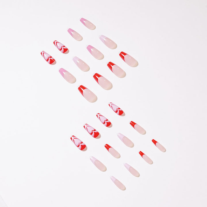 Artistic acrylic nails with heart design Bowlift
