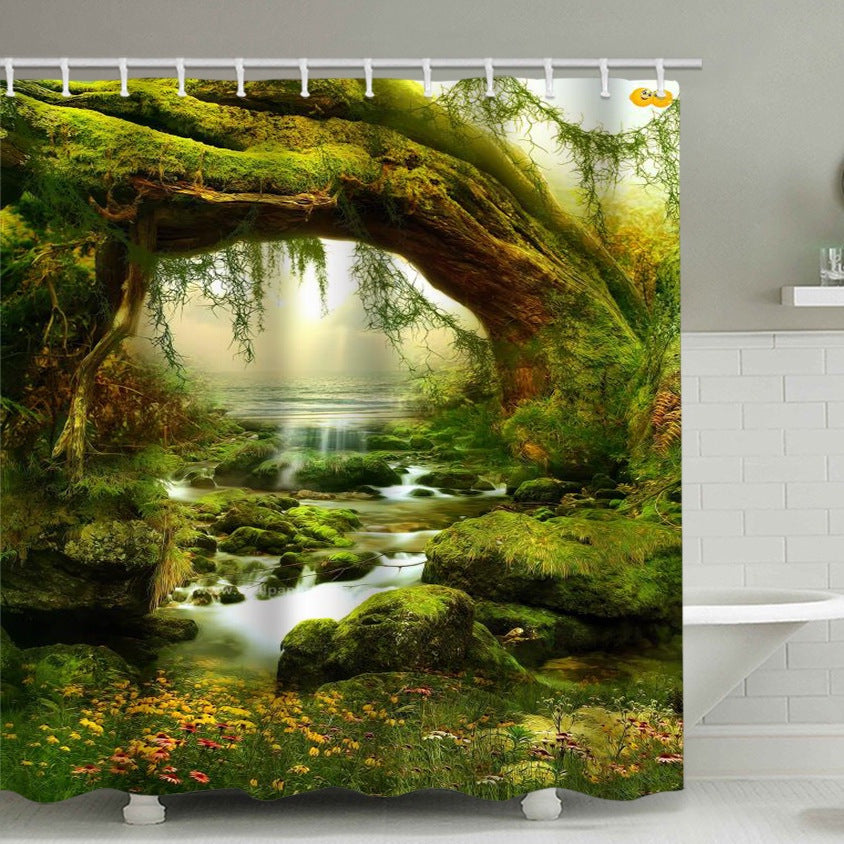 Floral Cherry Blossom Shower Curtain Bowlift