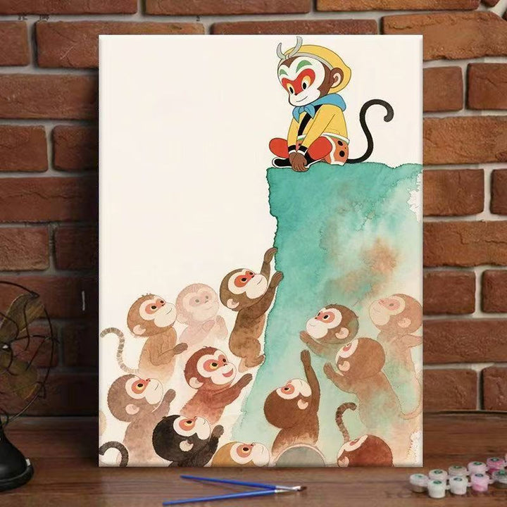 Whimsical Monkey Adventure Art Print Bowlift