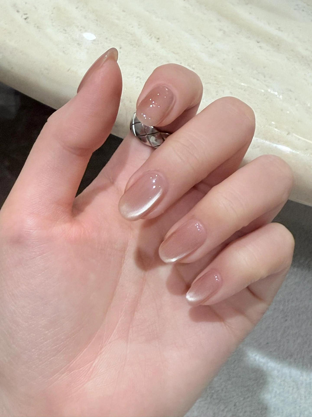 Elegant Nail Tips with Gentle Ombre Effect Bowlift