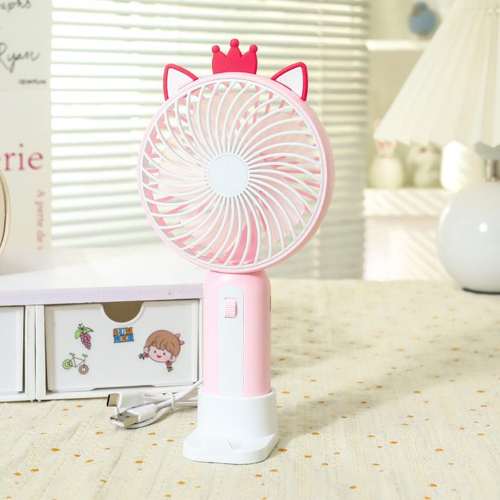 Women's Portable Hand Fan with Playful Animal Design Bowlift