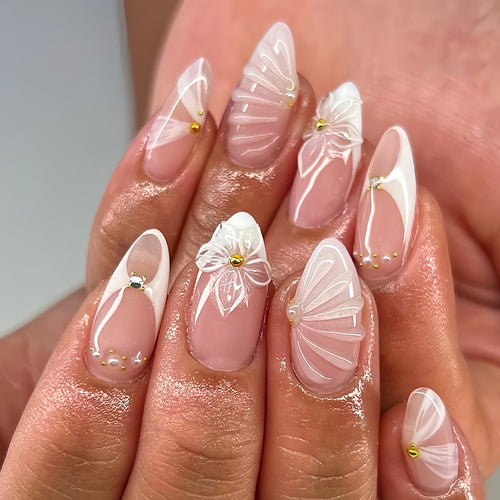 Decorative Floral Press-On Nail Extensions Bowlift 1787913948