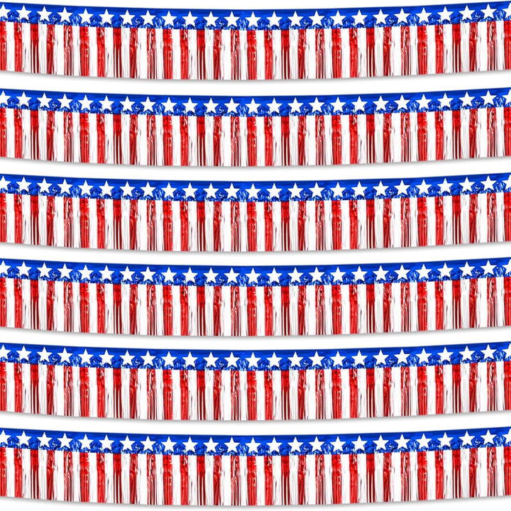 Unisex decorative fringe border made of paper with star banner and elongated hanging strips Bowlift