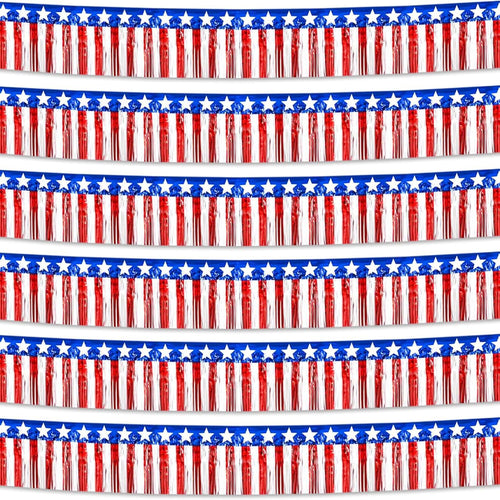 Unisex decorative fringe border made of paper with star banner and elongated hanging strips Bowlift