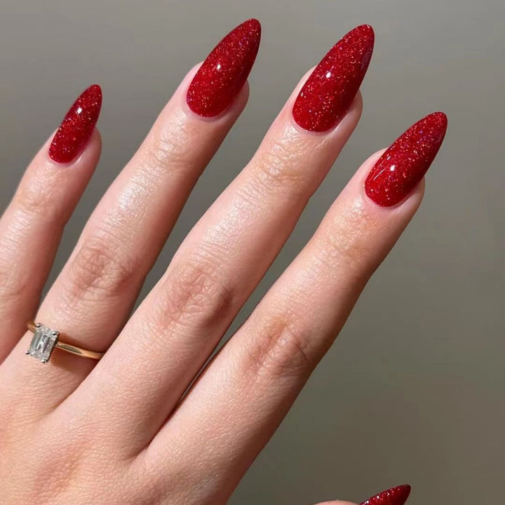 Glittering Stiletto Nail Extensions Bowlift