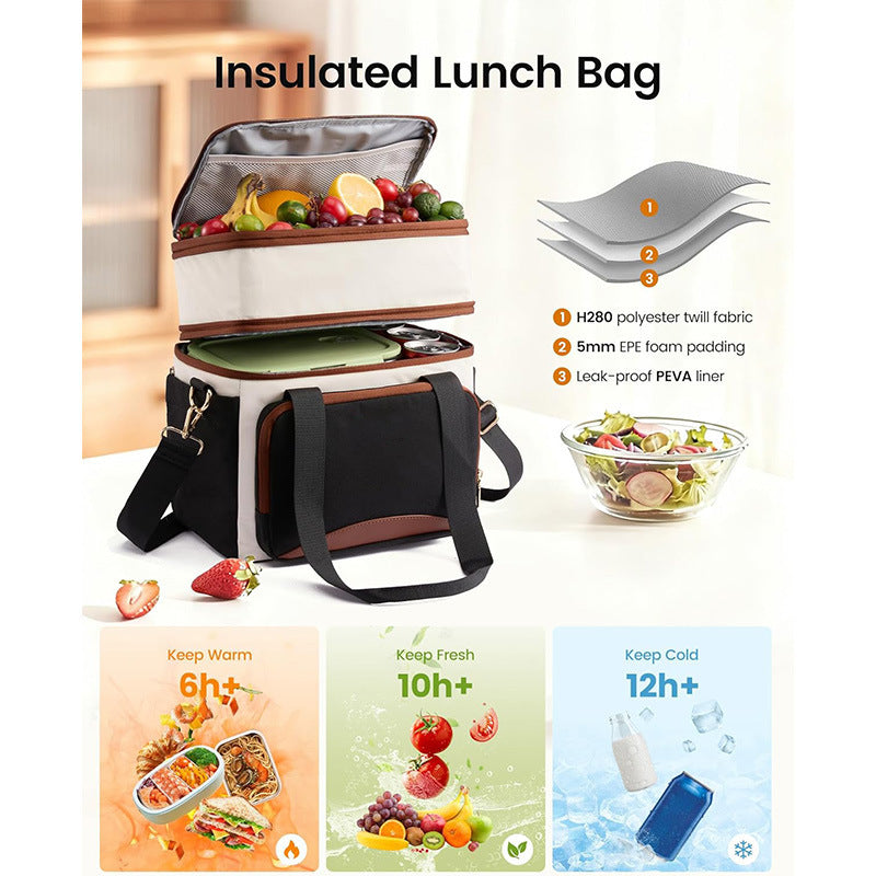 Insulated Lunch Bag with Multiple Compartments Bowlift