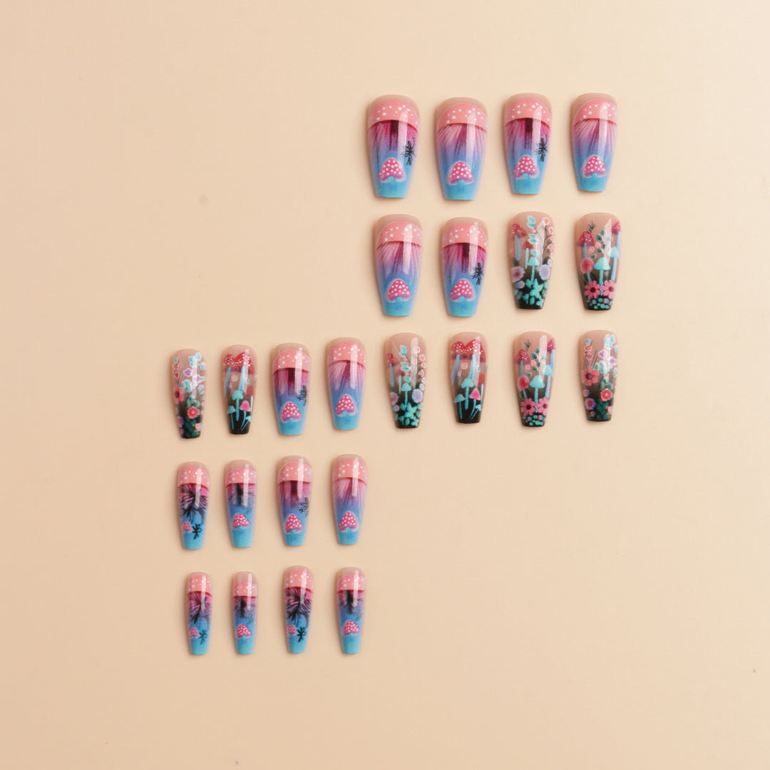 Artistic Floral Glow-in-the-Dark Nail Art Set Bowlift
