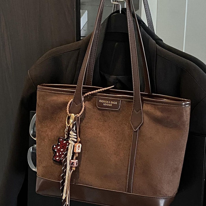 Spacious Suede Tote Bag Bowlift