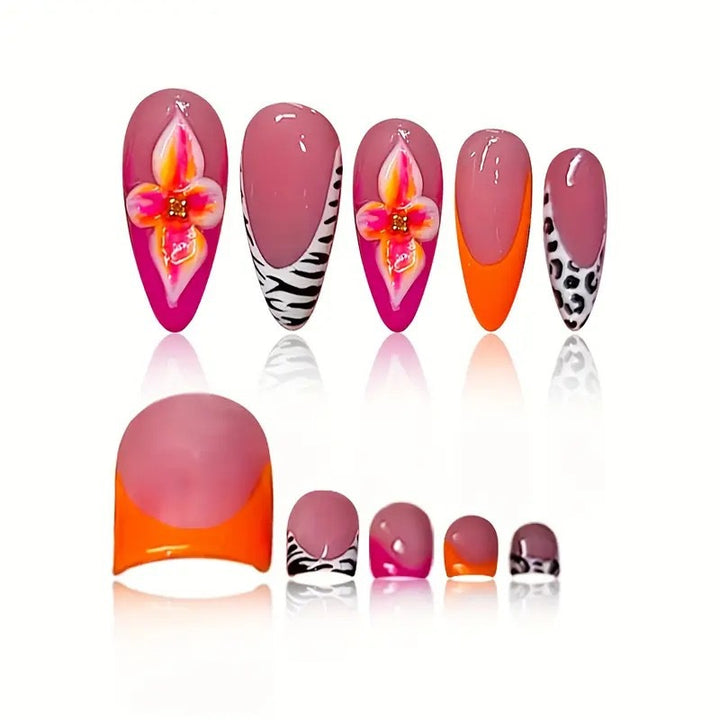 Artistic Floral Nail Design Set Bowlift
