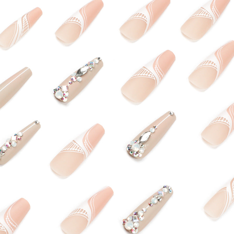 Artful nail extensions with elegant decorations Bowlift