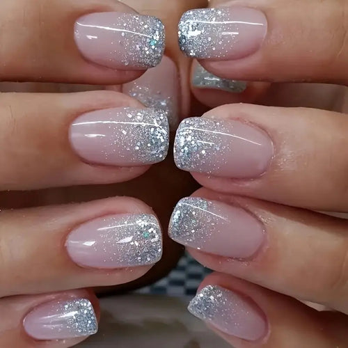 Glamorous Sparkling Square Press-On Nails Bowlift