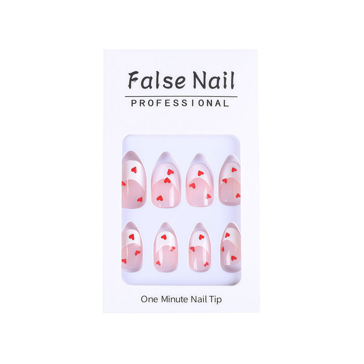 Artificial nails with romantic heart decorations Bowlift