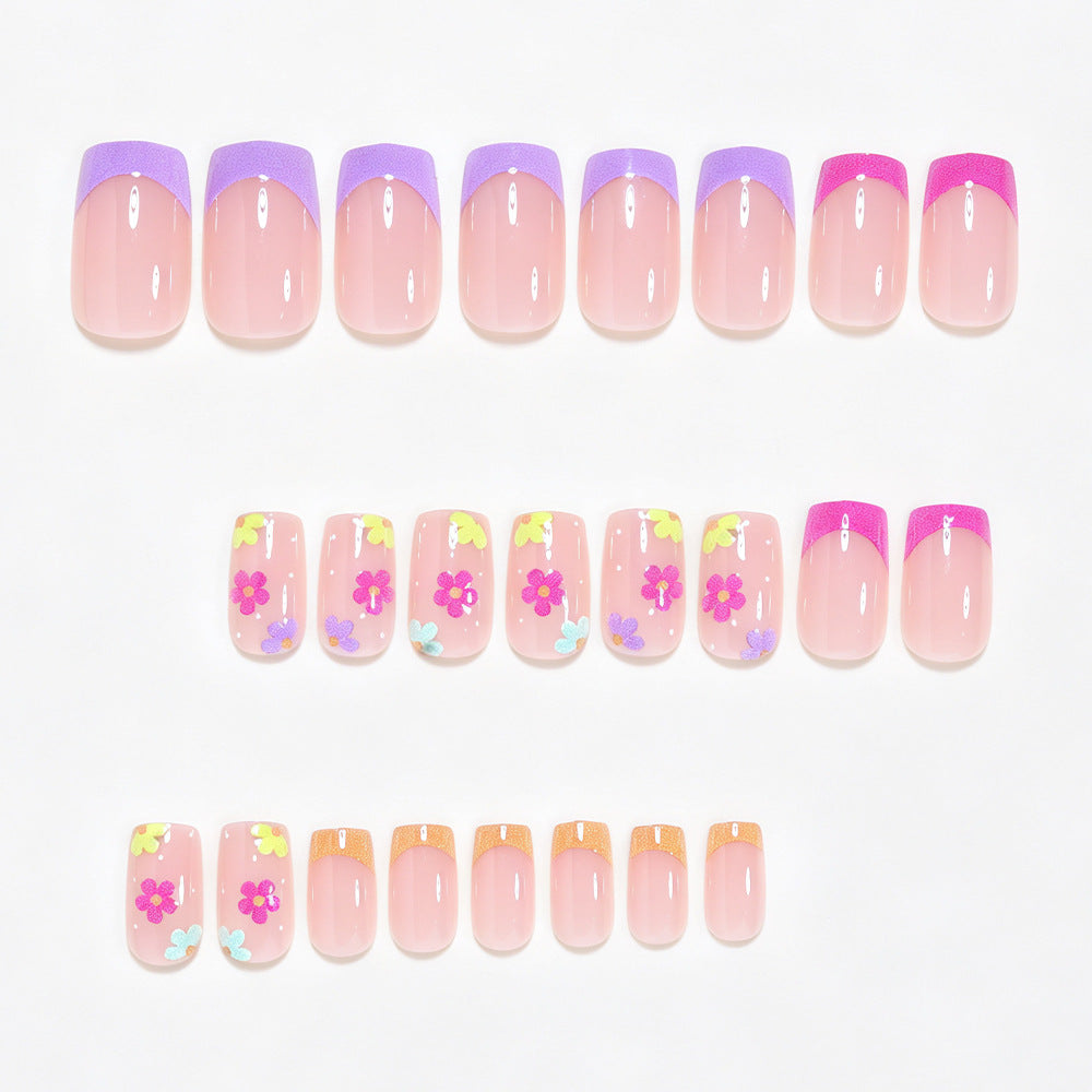 Floral Accent Press-On Nail Art Bowlift