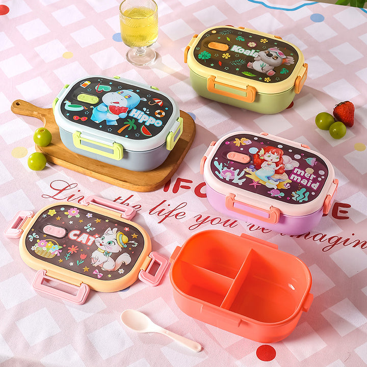 Cartoon-Themed Multi-Compartment Lunch Container