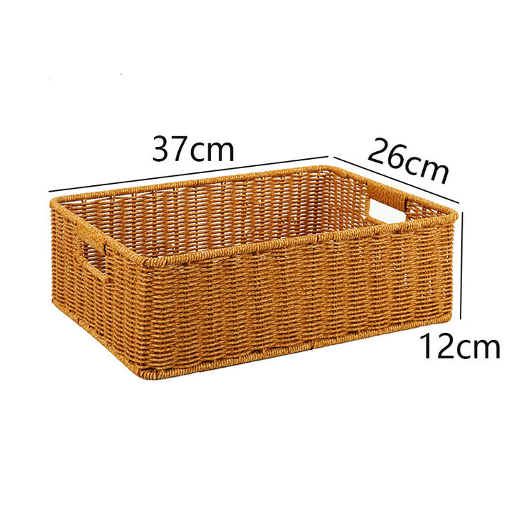 Women's Rectangular Storage Basket Made of Natural Wicker Bowlift