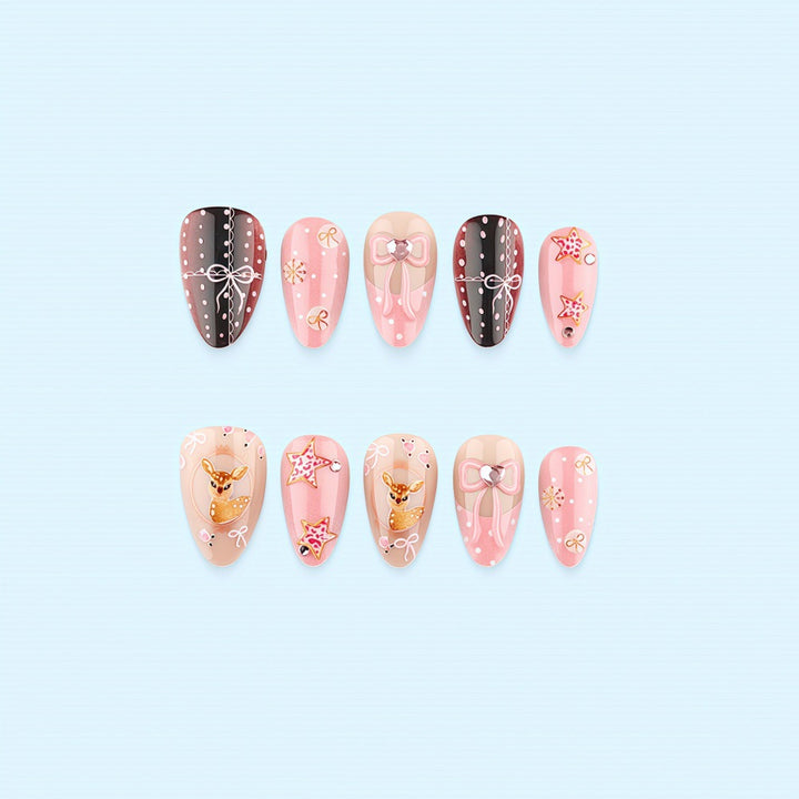 Playful art nails in heart and star motif Bowlift