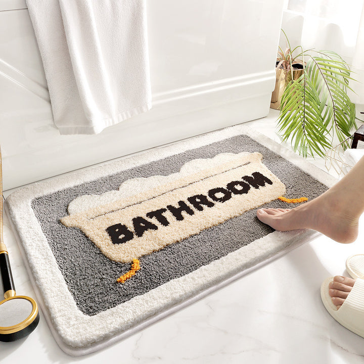 Plush Cat Theme Bath Mat