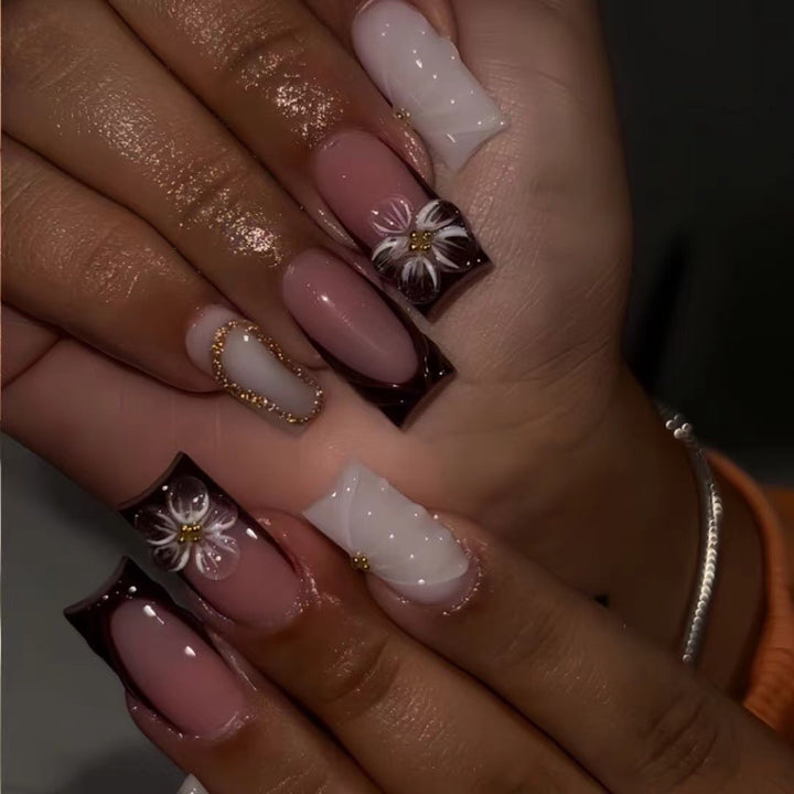 Decorative Flower Nail Art Extensions Bowlift
