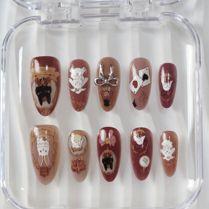 Handmade Themed Press-On Nail Art Bowlift