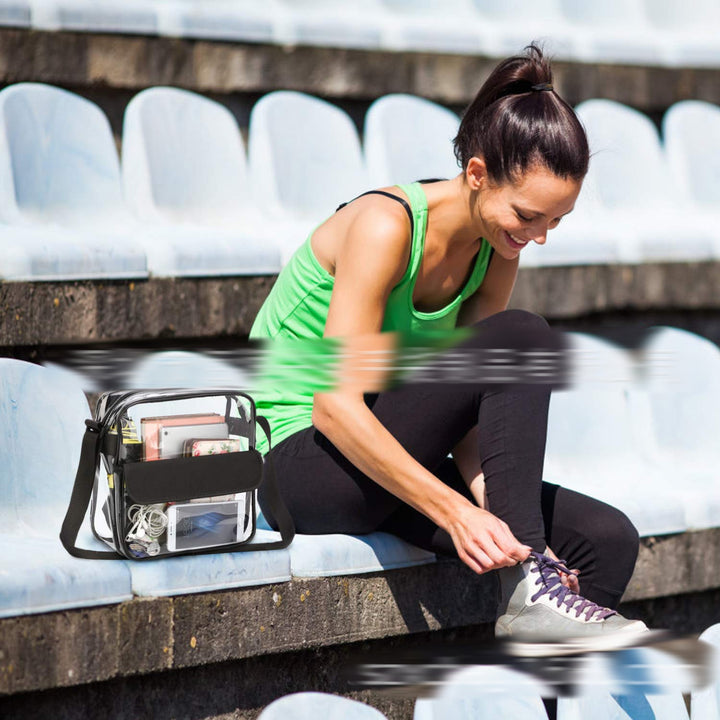Transparent Shoulder Bag with Practical Flap Bowlift