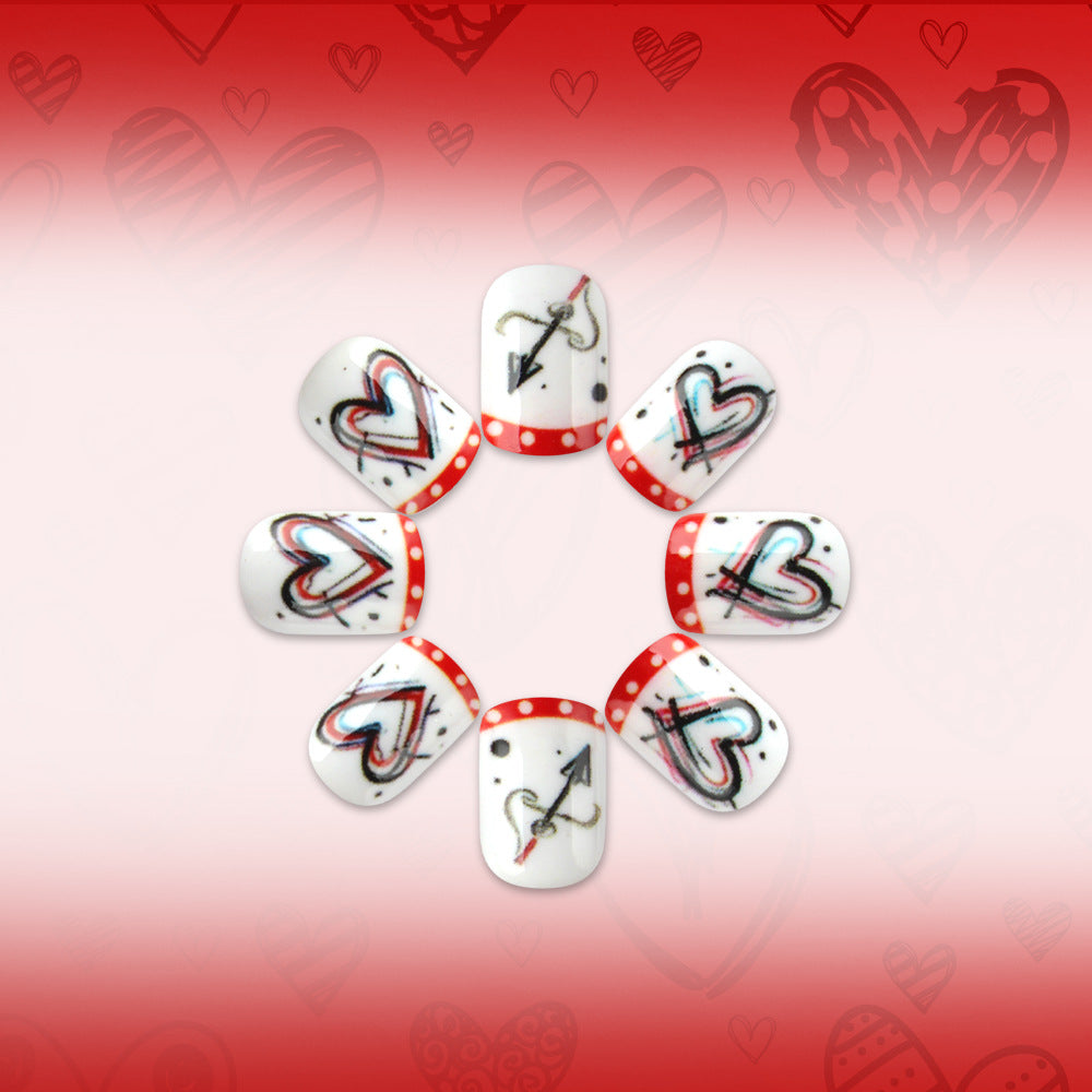 Artistic Heart-Themed Nail Art Bowlift