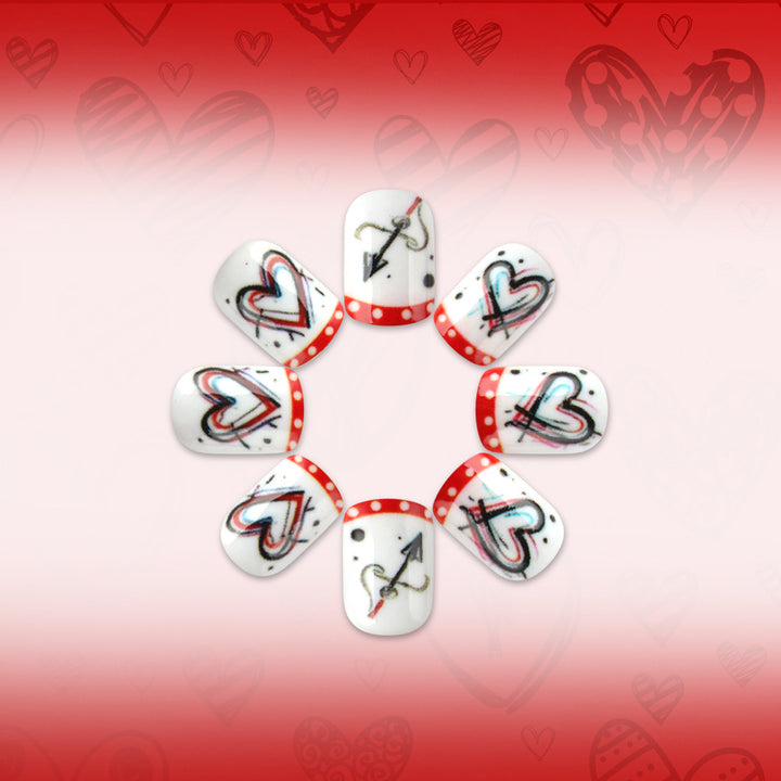 Artistic Heart-Themed Nail Art Bowlift