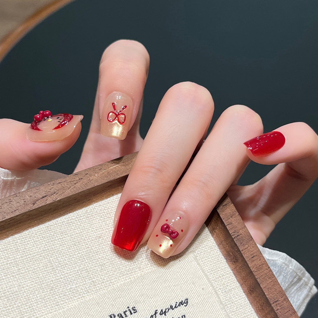 Playful Character-Themed Press-On Nail Art Bowlift