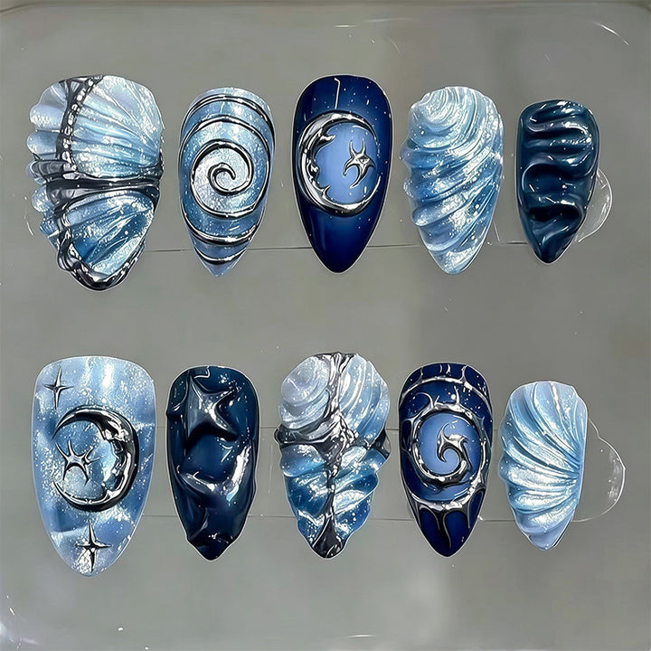Artistic Galaxy Nail Tips Bowlift