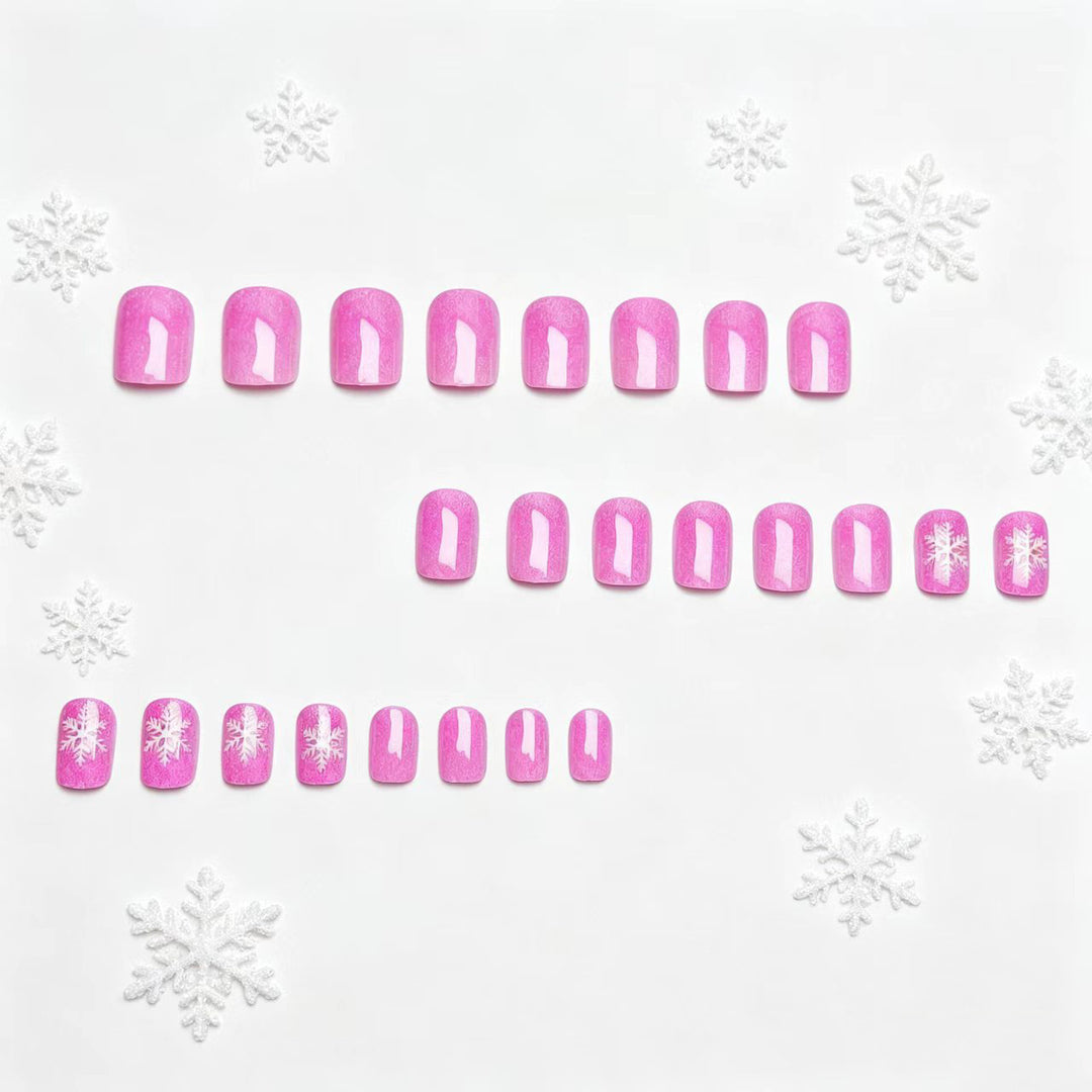 Snowflake Design Acrylic Nail Art Bowlift