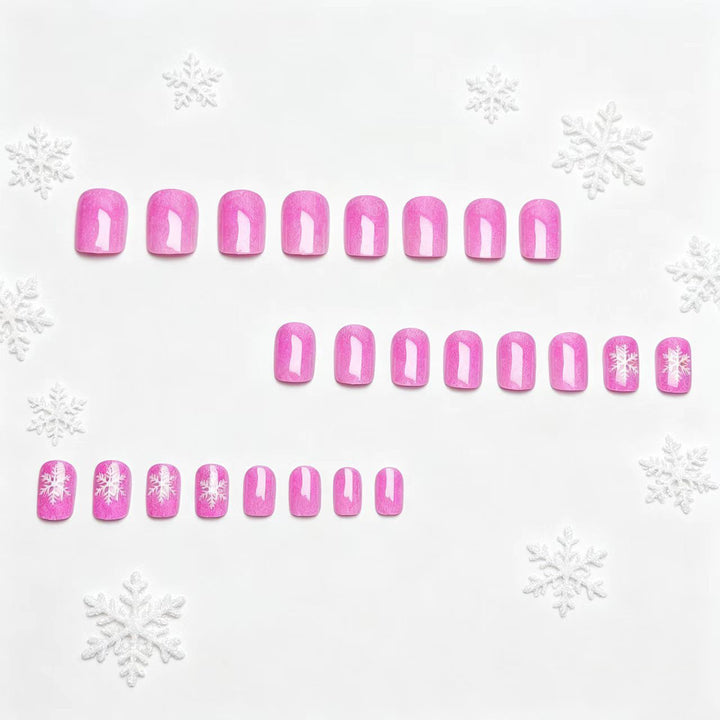 Snowflake Design Acrylic Nail Art Bowlift