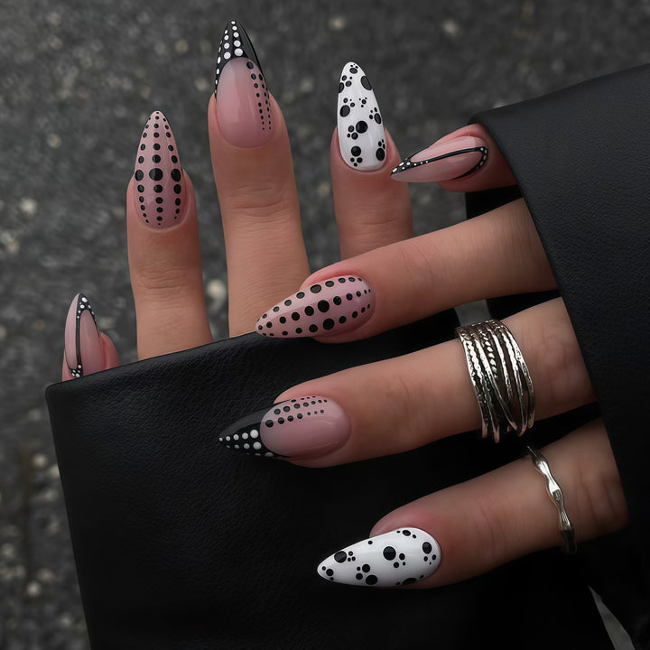 Elegant Abstract Pointed Nail Art Extensions Bowlift