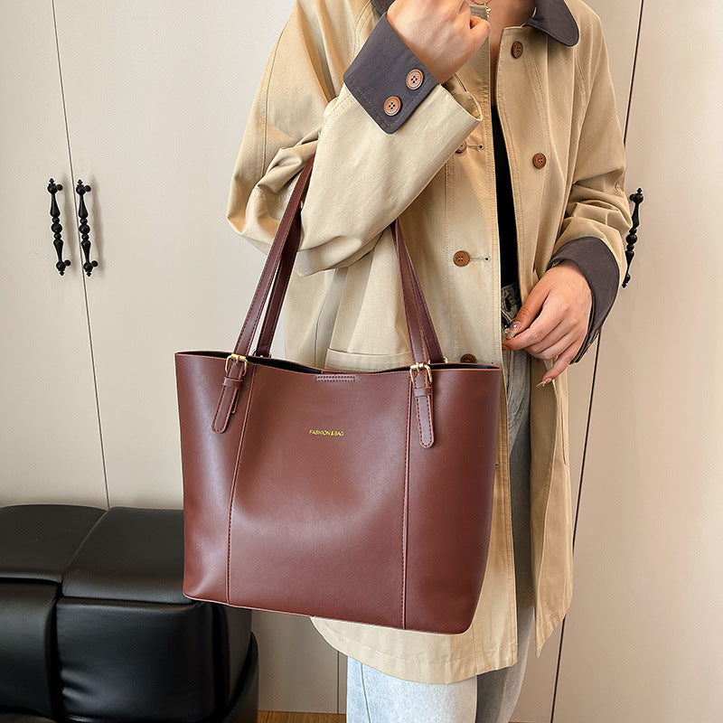 Sleek Minimalist Leather Tote Bag Bowlift