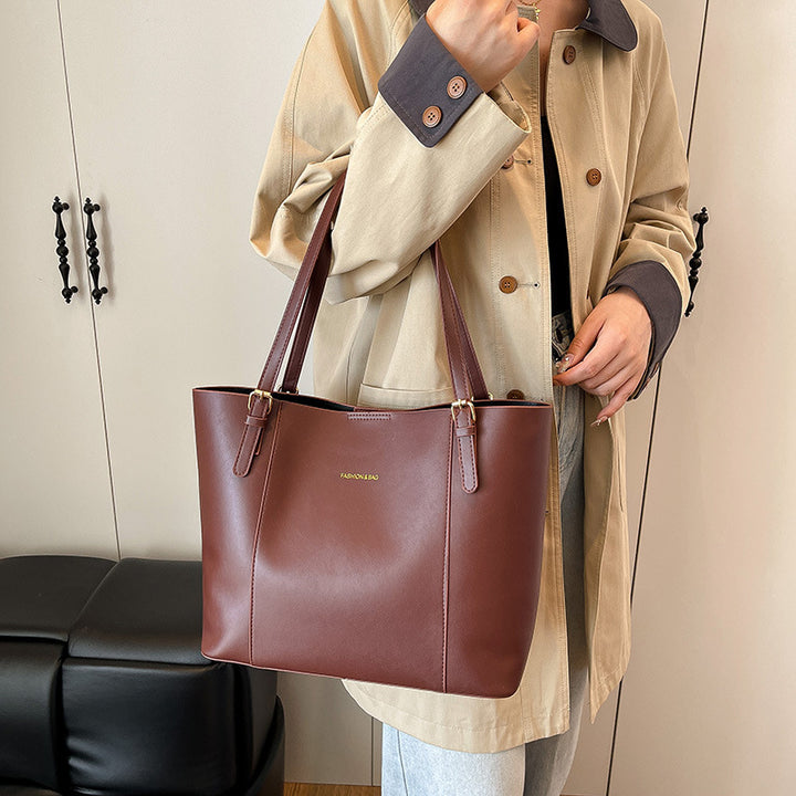 Sleek Minimalist Leather Tote Bag Bowlift