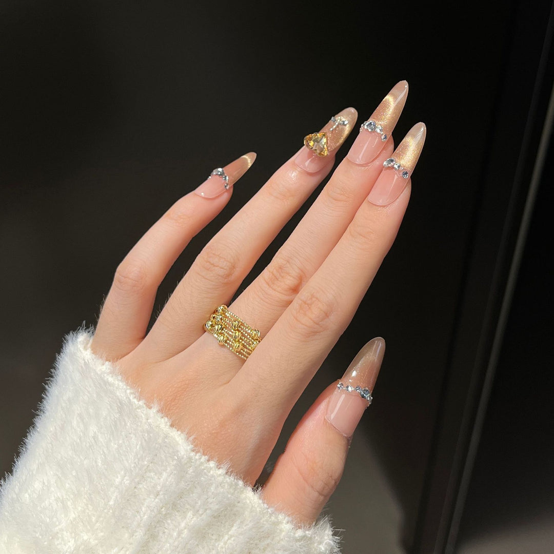 Decorative Rhinestone Press-On Nails Bowlift