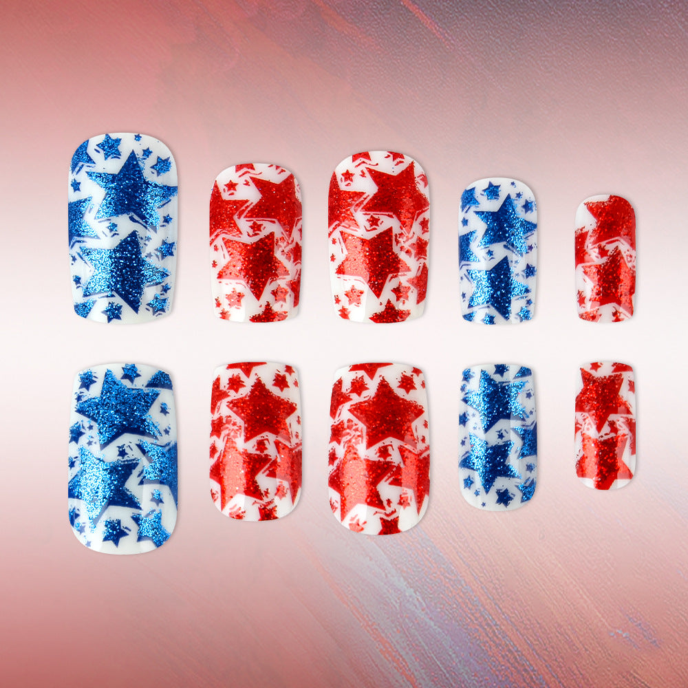 Star-Patterned Press-On Nails Bowlift